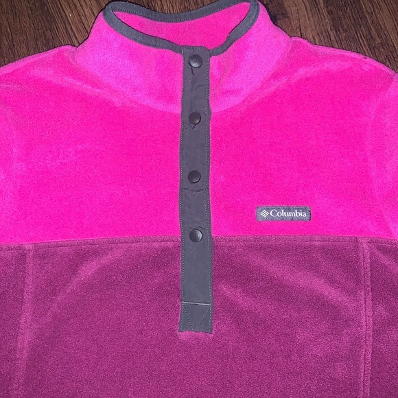 Columbia Womens Benton Springs™ Half Snap Pullover EUC pink‎ & purple size large - Picture 5 of 7